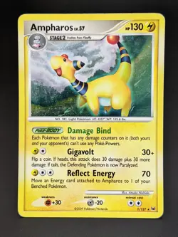 TCG Pokemon Ampharos Holo Rare 1/127 Platinum 2009: LP Ungraded - Image 2