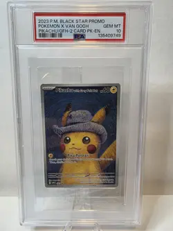 2023 Pokemon x Van Gogh Pikachu with Grey Felt Hat Promo Sealed Pack PSA 10 - Image 1