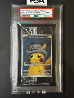 2023 Pokemon x Van Gogh Pikachu with Grey Felt Hat Promo Sealed Pack PSA 10 - Image 1