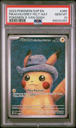 2023 Pokemon Sealed Pack Van Gogh Pikachu With Grey Felt Hat #085 PSA 10 - Image 1