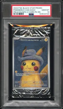 2023 Pokemon x Van Gogh Pikachu with Grey Felt Hat Promo Sealed Pack PSA 10 - Image 1
