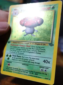 Vileplume 15/64 1st Edition Holo Jungle Holobleed Error Misprint Pokemon Card PL - Image 3
