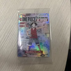 One Piece Monkey D. Luffy US Voyage College Basketball Card Rutgers 1/23 IN HAND - Image 1