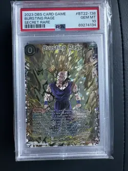 PSA 10 Bursting Rage Gohan Secret Rare Dragon Ball Super Card Game - Image 1