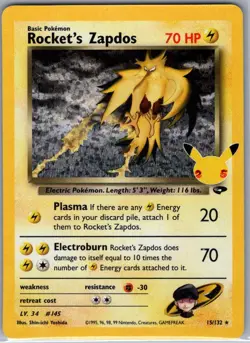 Rocket's Zapdos 15/132 Celebrations: Classic Collection - Pokemon Card - NM - Image 1