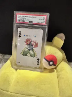 2000 POKEMON SILVER VERSION PLAYING CARDS 182 BELLOSSOM QUEEN OF CLUBS PSA10 - Image 3