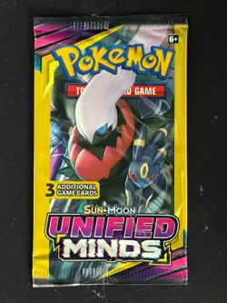 Pokemon Card - Unified Minds - Sun & Moon - 3 Card Mini Booster Pack New - Image 1