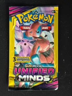 Pokemon Card - Unified Minds - Sun & Moon - 3 Card Mini Booster Pack New - Image 3