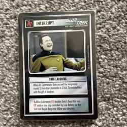 Data Laughing Star Trek CCG Introductory Game Promo Interrupt Card Sealed - Image 1