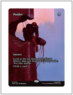 1x Ponder, Borderless Art, Marvel Spider-Man, Magic, MTG NM - Image 1
