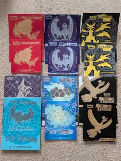 Pokemon TCG Elite Trainer Box Covers And Player Guides Lot - Image 1