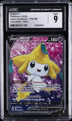 2022 POKEMON ASTRAL RADIANCE ULTRA RARE HOLO #170/189 JIRACHI V CGC 9 - Image 1