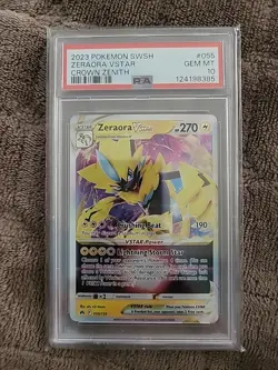 2023 Pokemon SWSH Zeraora Vstar Crown Zenith 55/159 PSA 10 - Image 1