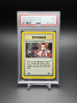2000 Pokemon Rocket 1st Edition Rocket's Sneak Attack Holo #16 MINT PSA 9 - Image 1