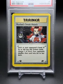 2000 Pokemon Rocket 1st Edition Rocket's Sneak Attack Holo #16 MINT PSA 9 - Image 2