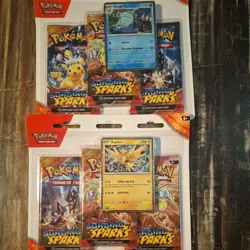 Pokemon TCG Surging Sparks 3 Pack Blister - Zapdos Quagsire Promo - Lot of 2 - Image 1