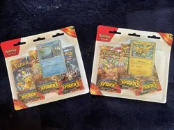 Pokemon TCG Surging Sparks 3 Pack Blister - Zapdos Quagsire Promo - Lot of 2 - Image 1