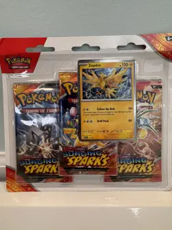 Pokemon TCG: Surging Sparks 3 Pack Blister Zapdos Quagsire Promo Lot of 2 Sealed - Image 2