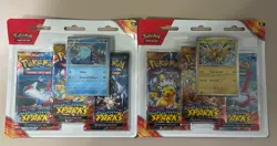 Pokemon TCG Surging Sparks 3 Pack Blister - Zapdos Quagsire Promo - Lot of 2 - Image 1