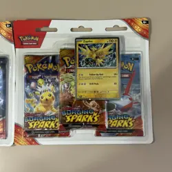 Pokemon TCG Surging Sparks 3 Pack Blister - Zapdos Quagsire Promo - Lot of 2 - Image 3