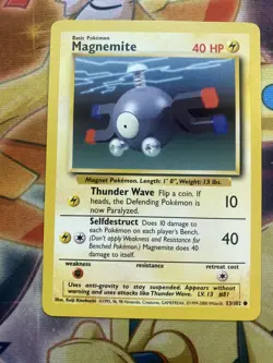 Magnemite 53/102 Pokemon Base Set 4th Print UK 1999-2000 NM - Image 1