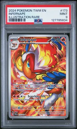 2024 POKEMON TWM EN-TWILIGHT MASQUERADE ILLUSTRATION RARE #173 INFERNAPE PSA 9 - Image 1