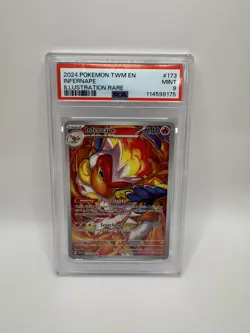 2024 POKEMON TWM EN-TWILIGHT MASQUERADE ILLUSTRATION RARE #173 INFERNAPE PSA 9 - Image 1