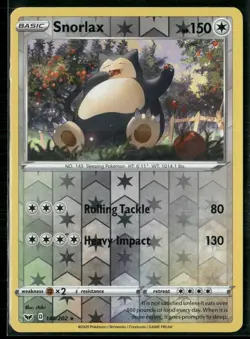 Pokemon - Snorlax Reverse Holo Card 140/202 Sword & Shield NM - Image 1