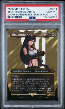 PSA 10 Magic the Gathering Tifa, Martial Artist Surge Foil 214 Final Fantasy - Image 1