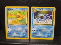 Psyduck & Golduck Fossil Pokemon Cards 1st Edition - Image 1