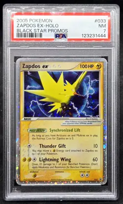 PSA 7 Zapdos EX Holo 033 Black Star Promo 2005 - Pokemon TCG - Image 1