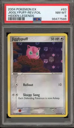 Pokemon Jigglypuff EX Hidden Legends Reverse Holo #63 PSA 8 - Image 1