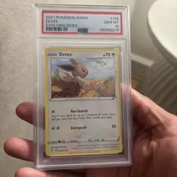 Pokemon TCG Eevee Evolving Skies 125/203 Regular Common PSA 10 - Image 1