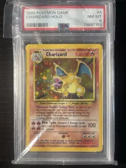1999 Pokemon Charizard Base Set Holo #4/102 PSA 8 Near Mint-Mint - Image 1