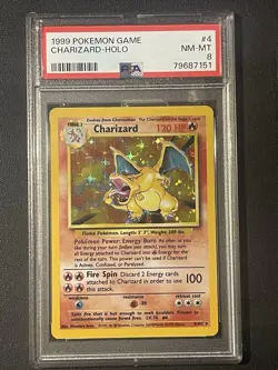 1999 Pokemon Charizard Base Set Holo #4/102 PSA 8 Near Mint-Mint - Image 3