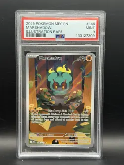 2025 POKEMON MEG EN-MEGA EVOLUTION ILLUSTRATION RARE #146 MARSHADOW PSA 9 - Image 1