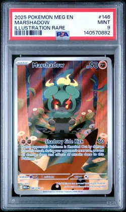 2025 POKEMON MEG EN-MEGA EVOLUTION ILLUSTRATION RARE #146 MARSHADOW PSA 9 - Image 1