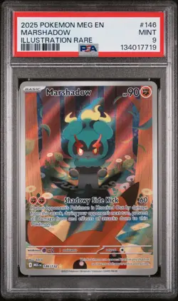 2025 POKEMON MEG EN-MEGA EVOLUTION ILLUSTRATION RARE #146 MARSHADOW PSA 9 - Image 1