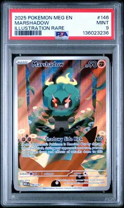 2025 POKEMON MEG EN-MEGA EVOLUTION ILLUSTRATION RARE #146 MARSHADOW PSA 9 - Image 1