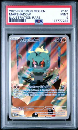2025 POKEMON MEG EN-MEGA EVOLUTION ILLUSTRATION RARE #146 MARSHADOW PSA 9 - Image 1