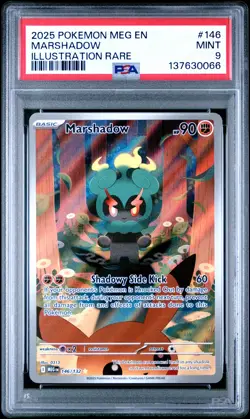 2025 POKEMON MEG EN-MEGA EVOLUTION ILLUSTRATION RARE #146 MARSHADOW PSA 9 - Image 1