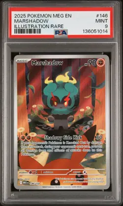 2025 POKEMON MEG EN-MEGA EVOLUTION ILLUSTRATION RARE #146 MARSHADOW PSA 9 - Image 1