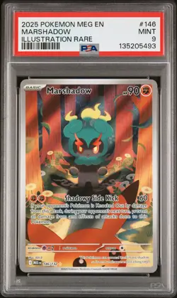 2025 POKEMON MEG EN-MEGA EVOLUTION ILLUSTRATION RARE #146 MARSHADOW PSA 9 - Image 1