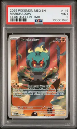 2025 POKEMON MEG EN-MEGA EVOLUTION ILLUSTRATION RARE #146 MARSHADOW PSA 9 - Image 1