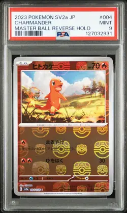 2023 POKEMON JPN SV2A-POKEMON 151 MASTER BALL REVERSE HOLO #004 CHARMANDER PSA 9 - Image 1