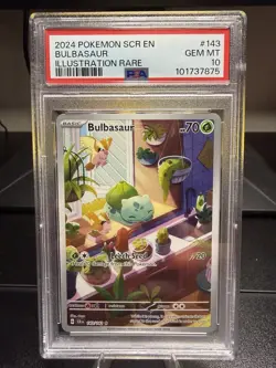 2024 Pokemon SCR En-Stellar Crown Illustration Rare #143 Bulbasaur PSA 10 - Image 1