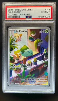 2024 Pokemon SV Stellar Crown SCR EN Bulbasaur #143/142 PSA 10 - Image 1