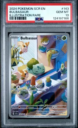 2024 POKEMON SCR EN-STELLAR CROWN ILLUSTRATION RARE #143 BULBASAUR PSA 10 - Image 1