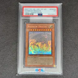 Rainbow Dragon TAEV-EN006 Ghost Rare 1st Edition PSA 1 2007 Yu-Gi-Oh! ENG TCG - Image 1