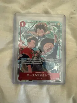One Piece TCG Ace, Sabo & Luffy Alt Art Japanese OP13-007 Carrying on His Will - Image 1